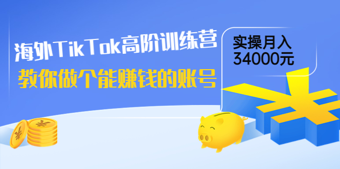 【副业项目4025期】海外TikTok高阶训练营：教你做个能赚钱的账号，实操月入34000元-火花副业网