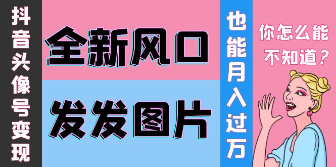 【副业项目4221期】抖音头像号变现0基础教程：全新风口，发发图片也能变现月入10000+-火花副业网