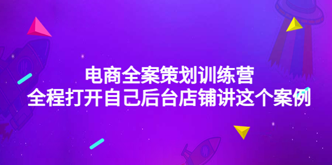 【副业项目4551期】电商全案策划训练营：全程打开自己后台店铺讲这个案例（9节课时）-火花副业网