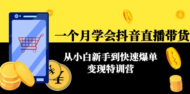 【副业项目4577期】一个月学会抖音直播带货：从小白新手到快速爆单变现特训营(63节课)-火花副业网