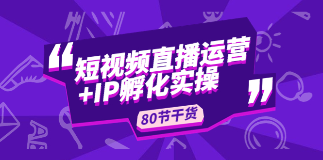 【副业项目5165期】短视频直播运营+IP孵化实战：80节干货实操分享-火花副业网