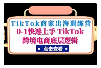 【副业项目5013期】TikTok商家出海训练营：0-1快速上手 TikTok跨境电商底层逻辑-火花副业网