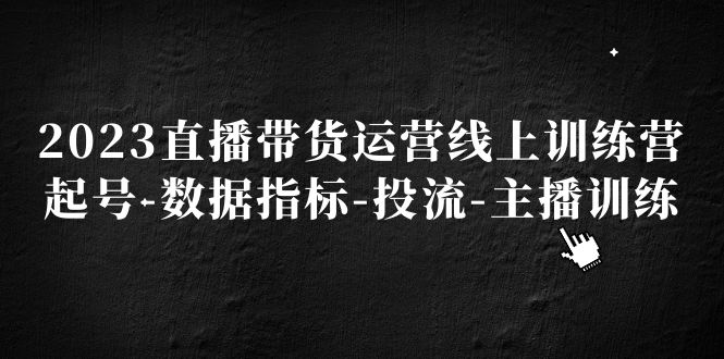 【副业项目5282期】2023直播带货运营线上训练营，起号-数据指标-投流-主播训练-火花副业网