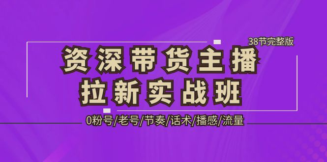 【副业项目5333期】资深·带货主播拉新实战班，0粉号/老号/节奏/话术/播感/流量-38节完整版-火花副业网