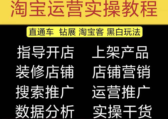 【副业项目5247期】2023淘宝开店教程0基础到高级全套视频网店电商运营培训教学课程（2月更新）-火花副业网