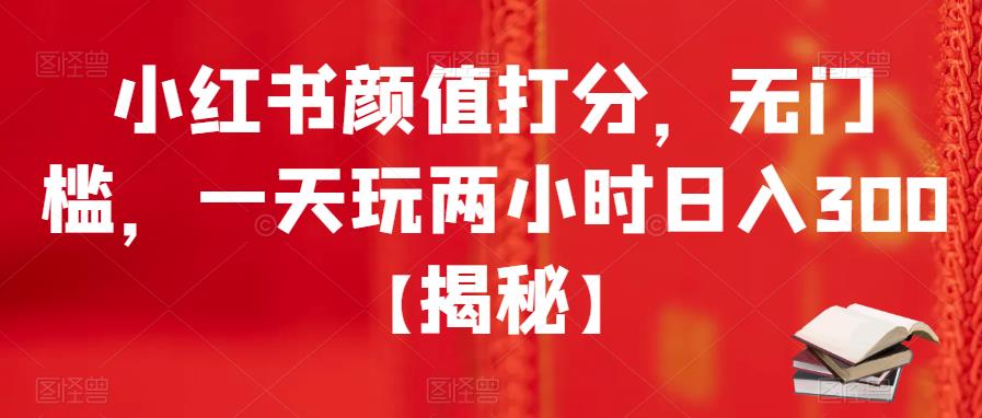 【副业项目6209期】小红书颜值打分，无门槛，一天玩两小时日入300+【揭秘】-火花副业网