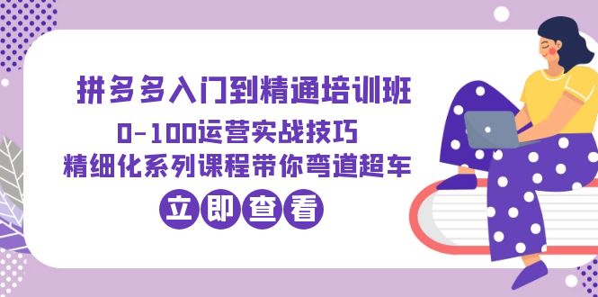 【副业项目6297期】2023拼多多入门到精通培训班：0-100运营实战技巧 精细化系列课带你弯道超车-火花副业网