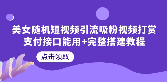 【副业项目6334期】美女随机短视频引流吸粉视频打赏支付接口能用+完整搭建教程-火花副业网