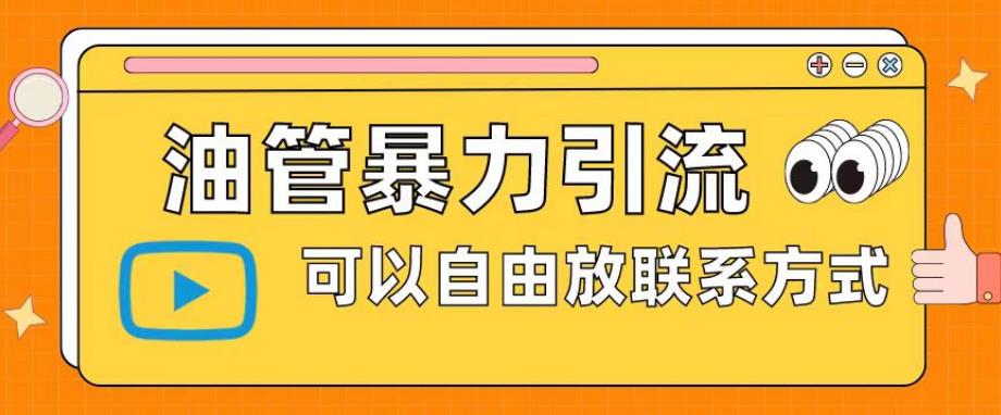 【副业项目6166期】油管暴力引流，可以自由放联系方式【揭秘】-火花副业网