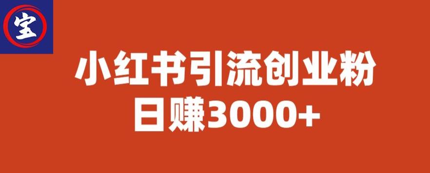 【副业项目6676期】宝哥小红书引流创业粉，日赚3000+【揭秘】-火花副业网