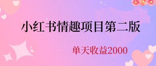 【副业项目6945期】最近爆火小红书情趣项目第二版，每天2000+-火花副业网