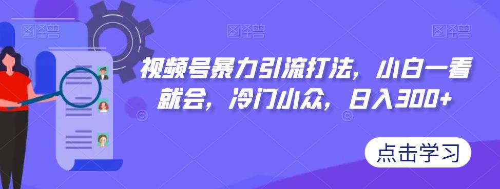 【副业项目7417期】视频号暴力引流打法，小白一看就会，冷门小众，日入300+【揭秘】-火花副业网