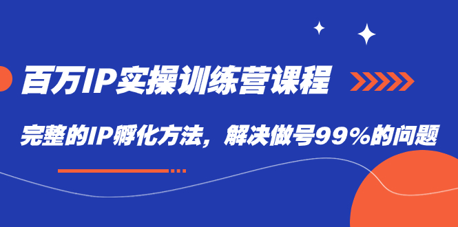 【副业项目7564期】百万IP实战训练营课程，完整的IP孵化方法，解决做号99%的问题-火花副业网