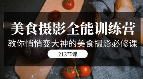 【副业项目7634期】美食摄影-全能特训营，教你悄悄变大神的美食摄影必修课（8套课程-213节）-火花副业网