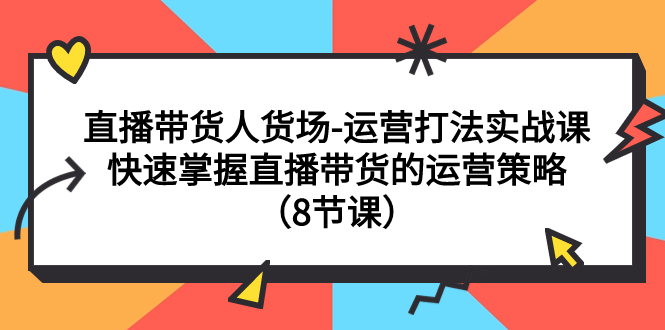 【副业项目7982期】直播带货人货场-运营打法实战课：快速掌握直播带货的运营策略（8节课）-火花副业网