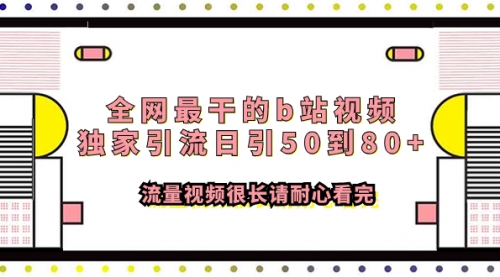 【副业项目8119期】全网最干的b站视频独家引流日引50到80+-火花副业网