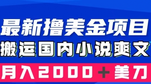 【副业项目8408期】国内小说爽文搬运到国外，复制粘贴一月2000+美金-火花副业网