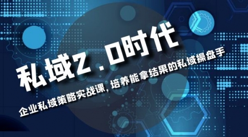 【副业项目8474期】私域-2.0时代：企业私域策略实战课，培养能拿结果的操盘手-火花副业网