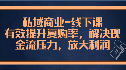 【副业项目8578期】私域商业-线下课，有效提升复购率，解决现金流压力，放大利润-火花副业网