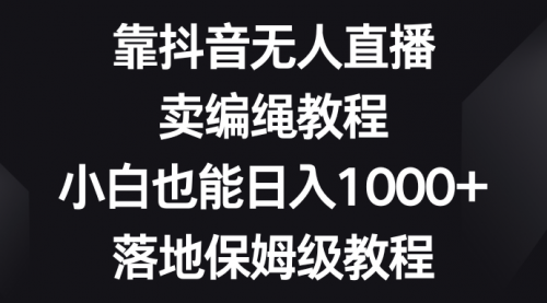 【副业项目8580期】靠抖音无人直播，卖编绳教程，小白也能日入1000+-火花副业网