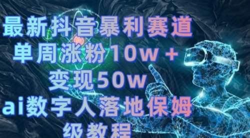 【副业8738期】最新抖音暴利赛道，单周涨粉10w＋变现50w的ai数字人落地保姆级教程-火花副业网