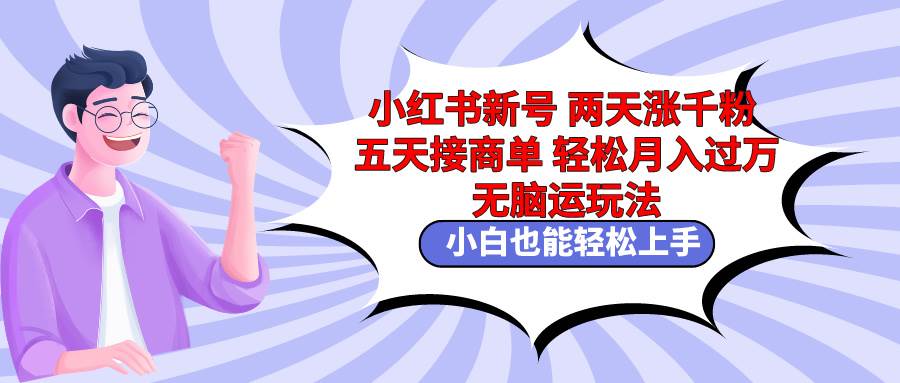 小红书新号两天涨千粉五天接商单轻松月入过万 无脑搬运玩法 小白也能轻…-火花副业网