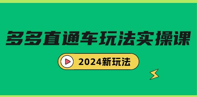 多多直通车玩法实战课，2024新玩法（7节课）-火花副业网