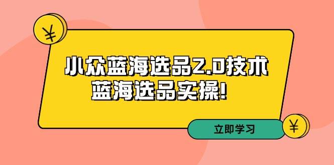 拼多多培训第33期：小众蓝海选品2.0技术-蓝海选品实操！-火花副业网