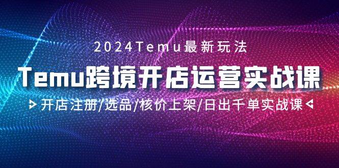 2024Temu跨境开店运营实战课，开店注册/选品/核价上架/日出千单实战课-火花副业网