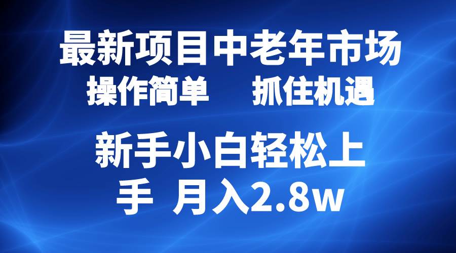 2024最新项目，中老年市场，起号简单，7条作品涨粉4000+，单月变现2.8w-火花副业网