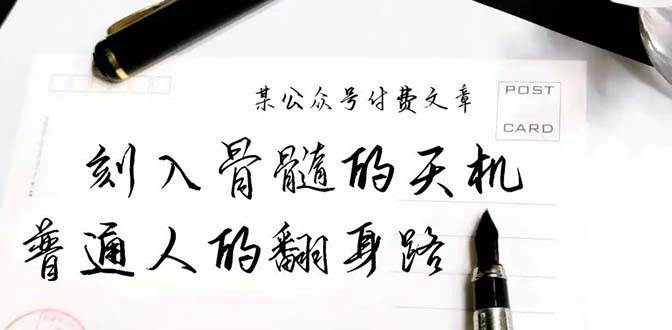 某公众号付费文章：刻入骨髓的天机，揭露“普通人的翻身路” 这件通天大事-火花副业网