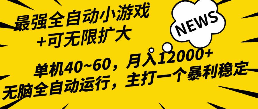 2024最新全网独家小游戏全自动，单机40~60,稳定躺赚，小白都能月入过万-火花副业网