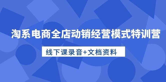 淘系电商全店动销经营模式特训营，线下课录音+文档资料-火花副业网