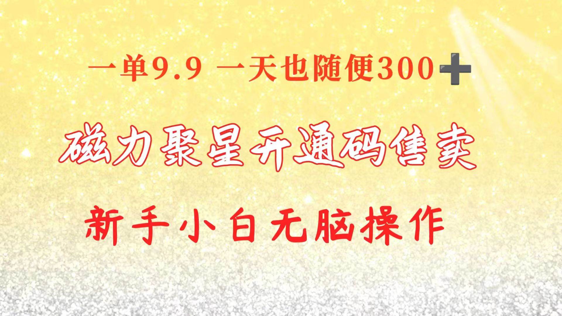 快手磁力聚星码信息差 售卖  一单卖9.9  一天也轻松300+ 新手小白无脑操作-火花副业网