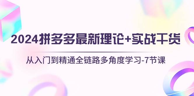 2024拼多多 最新理论+实战干货，从入门到精通全链路多角度学习-7节课-火花副业网