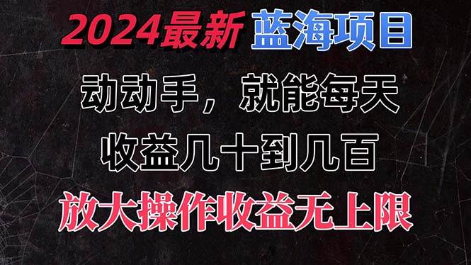 有手就行的2024全新蓝海项目，每天1小时收益几十到几百，可放大操作收…-火花副业网