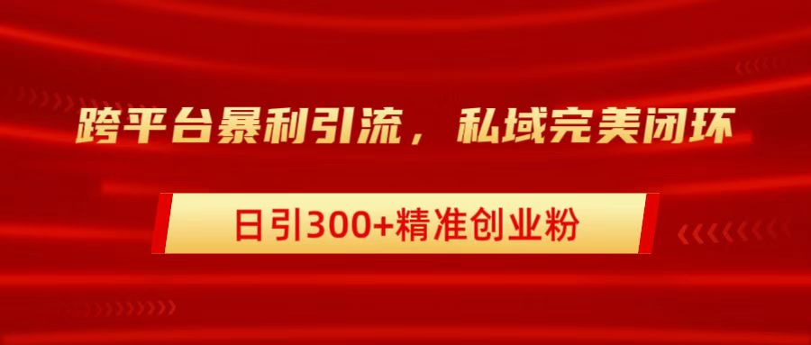 跨平台暴力引流，私域完美闭环，日引300+精准创业粉-火花副业网