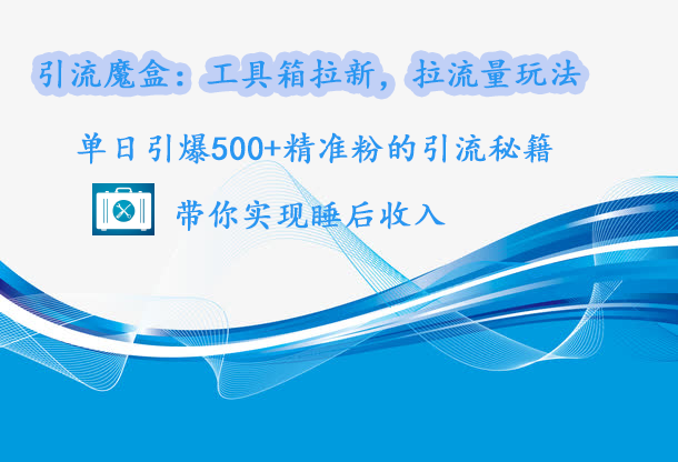 引流魔盒：工具箱拉新，拉流量玩法，单日引爆500+精准粉的引流秘籍，带你实现睡后收入-火花副业网