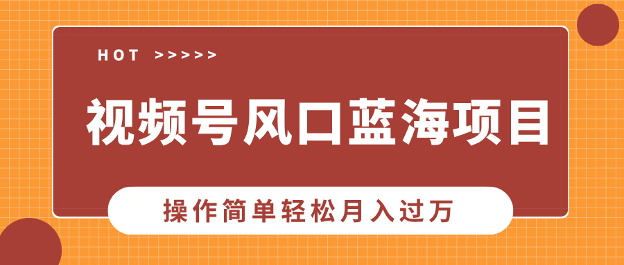 视频号风口蓝海项目，中老年人的流量密码，操作简单轻松月入过万-火花副业网